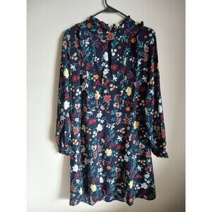 An`ge Women Black Floral Long Sleeves Dress Size Medium
